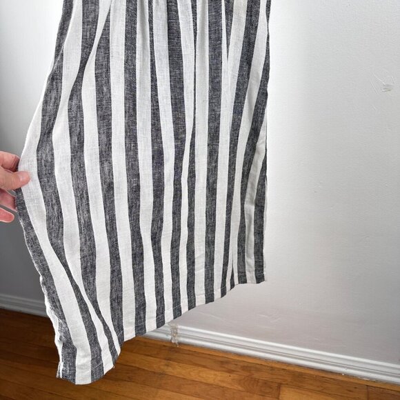 NWT Infinity Raine Love Tree Linen Button Up Stripe V Neck Dress, Size M - Picture 10 of 14